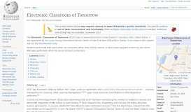 
							         Electronic Classroom of Tomorrow - Wikipedia								  
							    