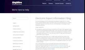 
							         Electronic Export Information Filing - - Shipwire								  
							    