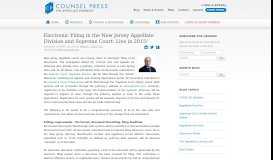 
							         Electronic Filing in the New Jersey Appellate Division ... - Counsel Press								  
							    