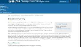 
							         Electronic Invoicing - National Security Agency								  
							    