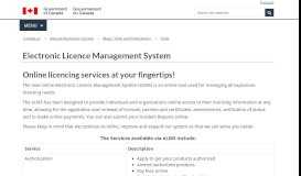 
							         Electronic Licence Management System | Natural Resources Canada								  
							    