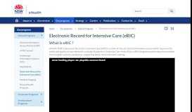 
							         Electronic Record for Intensive Care (eRIC) - eHealth NSW								  
							    