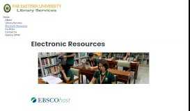 
							         Electronic Resources – FEU LIBRARY								  
							    