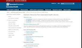 
							         Electronic Resources from Queensland Health Libraries ...								  
							    