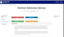 
							         Electronic Submissions Gateway | FDA								  
							    
