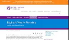 
							         Electronic Tools for Physicians | Brown & Toland								  
							    