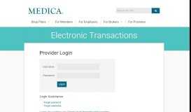 
							         Electronic Transactions Login - Medica								  
							    