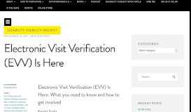 
							         Electronic Visit Verification (EVV) Is Here – Disability Visibility Project								  
							    