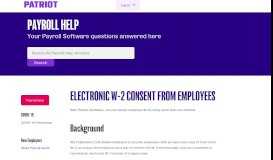 
							         Electronic W-2 Consent from Employees | Patriot Software Help								  
							    