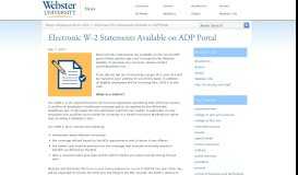 
							         Electronic W-2 Statements Available on ADP Portal | Webster University								  
							    