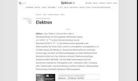 
							         Elektron - Lexikon der Biologie - Spektrum der Wissenschaft								  
							    