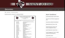 
							         Elementary Dates to Remember - Saint Jo ISD								  
							    