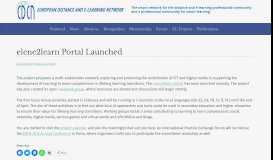 
							         elene2learn Portal Launched | EDEN								  
							    