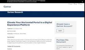 
							         Elevate Your Horizontal Portal to a Digital Experience Platform - Gartner								  
							    