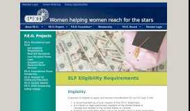 
							         ELF Eligibility Requirements | P.E.O. International								  
							    