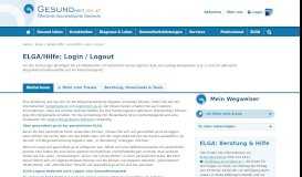 
							         ELGA/Hilfe: Login / Logout | Gesundheitsportal								  
							    