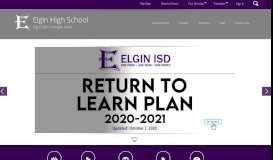 
							         Elgin High School / Homepage - Elgin ISD								  
							    