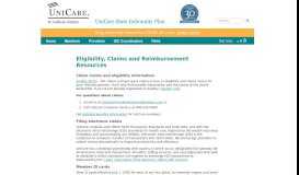
							         Eligibility and Claims Resources - UniCare State Indemnity Plan								  
							    