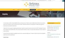
							         Eligibility - Arizona Priority Care								  
							    