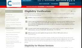 
							         Eligibility Verification - CountyCare								  
							    