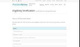 
							         Eligibility Verification | Practice Sense								  
							    