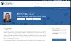 
							         Elise Hiza, M.D. - Asheville Orthopedic Associates								  
							    