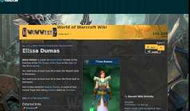 
							         Elissa Dumas | WoWWiki | FANDOM powered by Wikia								  
							    