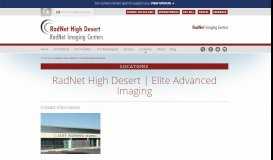
							         Elite Advanced Imaging | CA | RadNet High Desert								  
							    