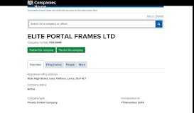 
							         ELITE PORTAL FRAMES LTD - Overview (free company information ...								  
							    