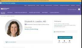 
							         Elizabeth A. Lowden, MD | Northwestern Medicine								  
							    