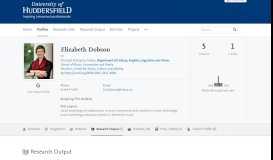 
							         Elizabeth Dobson — University of Huddersfield Research Portal								  
							    