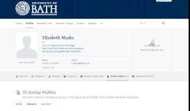 
							         Elizabeth Marks - the University of Bath's research portal								  
							    