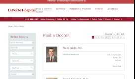 
							         Ellis, Julius M.D. | Find a Doctor | La Porte Hospital | La Porte, IN								  
							    