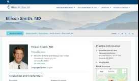 
							         Ellison Smith, MD | Rheumatology | Find a Doctor | Mission Health								  
							    