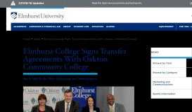 
							         Elmhurst College Signs Transfer Agreements With Oakton Community ...								  
							    