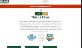 
							         Elms College: Home								  
							    
