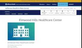 
							         Elmwood Hills Healthcare Center | Jefferson Health New Jersey								  
							    