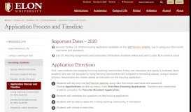 
							         Elon University / Residence Life / Application Process and Timeline								  
							    