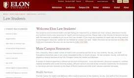 
							         Elon University / Student Health Services / Law Students								  
							    