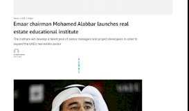 
							         Emaar chairman Mohamed Alabbar launches real estate educational ...								  
							    
