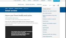 
							         Email access - Fraser Health Authority								  
							    