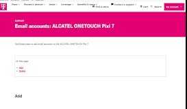 
							         Email accounts: ALCATEL ONETOUCH Pixi 7 | T-MOBILE ...								  
							    
