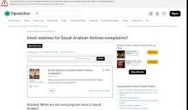 
							         Email address for Saudi Arabian Airlines complaints? - Saudi ...								  
							    