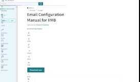 
							         Email Configuration Manual for IIMB | Microsoft Outlook | Office 365								  
							    