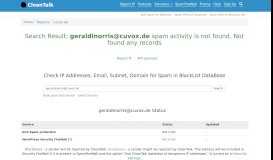 
							         Email geraldlnorris@cuvox.de spam report - CleanTalk								  
							    