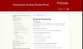 
							         Email & Passwords | International Academy Student Portal | USC								  
							    