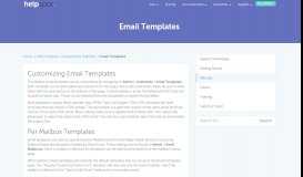 
							         Email Templates - HelpSpot Support								  
							    