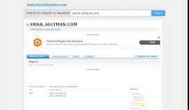 
							         email.aultman.com at Website Informer. Outlook. Visit Email Aultman.								  
							    