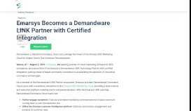 
							         Emarsys Becomes a Demandware LINK Partner with Certified ...								  
							    