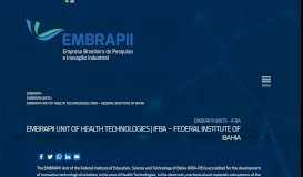 
							         EMBRAPII Unit of Health Technologies | IFBA - Federal Institute of ...								  
							    